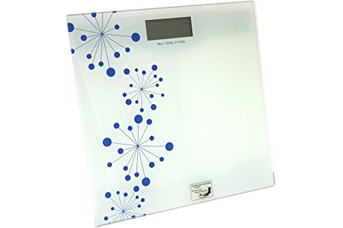 Personenwaage digital weiß mit Sternen 30x30cm Körperwaage Waage Batteriebetrieb