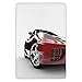 Produktbild Bathroom Bath Rug Kitchen Floor Mat Carpet,Teen Room,Modern Automotive Vivid Toned Car Back View Prestige Passion Artistic Image Decorative,Black and Ruby,Flannel Microfiber Non-slip Soft Absorbent