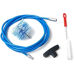 BARETTO - Kit 3 Mètres de Ramonage - 1 Brosse Pellet 80mm - Kit Nettoyage de Poêle à Pellets / Granulés