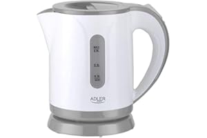 Adler AD 1371g Czajnik Elektryczny, 0.8L, Filtr Antywapienny, Obrotowa Podstawa 360°, 850W