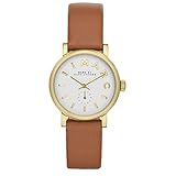 Marc by Marc Jacobs MBM1317 Tan Brown Leather Strap Gold Bezel Ladies Watch