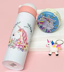 Le Delite Unicorn Water Bottle for Kids (Unicorn /Princess /Pig /Superhero Action Man ) /Gym Sipper/ Cute Super Hero Stainless Steel Thermos Insulated Flask/Boys Girls Kids Glass Tumbler (FROZN)