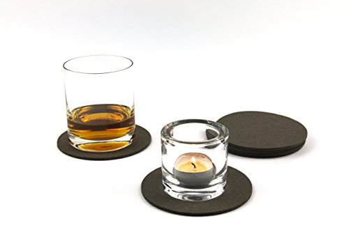 NordernArt 6er Set Getränkeuntersetzer aus Filz rund 10cm natur Wollfilz, Untersetzer zum Schutz Ihrer Oberflächen für Wohnzimmer Bar Küche, edle Optik, Farbe wählbar (Taupe / grau) - 5