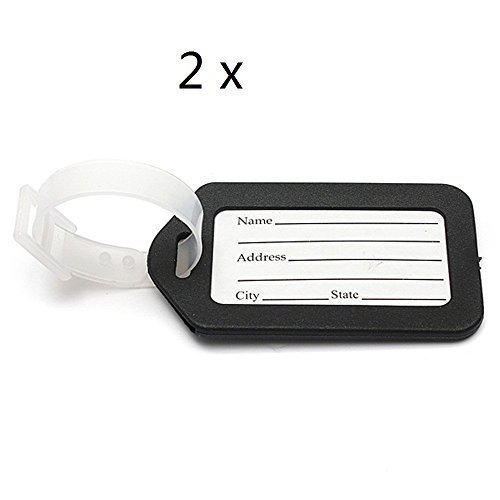 Preisvergleich Produktbild 2x Koffergurt Gepäckgurt Gepäckband Kofferriemen Kofferband mit Zahlenschloss Reise Urlaub Gurt 5cm x 190cm (2x Luggage tags Black)