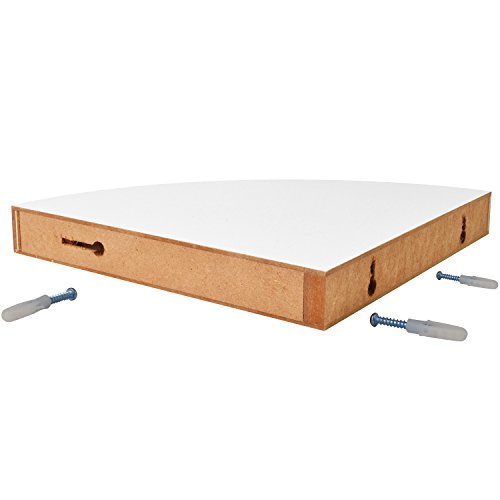 Moorland® Wandregal Ikarus 25x25x3,4cm (BxTxH) Design Eckregal frei schwebend mit 5kg Tragkraft – Weiß - 3