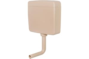 Belvit WC Spülkasten 3-9L - Aufputzspülkasten in Bahama Beige geräuscharm & wassersparend, Wasserkasten Toilette mit Start-Stopp-Funktion, 3-fach Anschluss, Komplettset