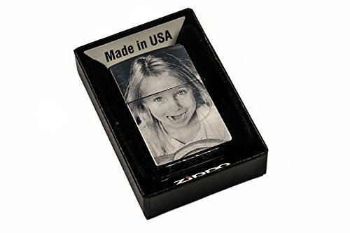 Original Zippo Feuerzeug mit EINSEITIGER Wunsch Gravur Fotogravur chrom brushed matt - 2