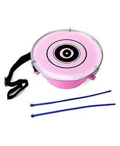 JOY STORIES Musical Drum / Tasha with Sticks for Kids, Pink (Diameter - 20 cm)?