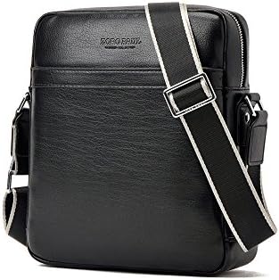 AIAIMEI Man Bag Small Mens Crossbody Messenger Bag Men's Leather Shoulder Bag Handbag Satchel Bag for Men fits for iPad ZR2304-1-black