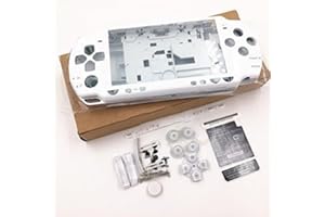 PERFECT PART Carcasa de repuesto para consola Sony PSP 2000 2001 2002 2003 2004 con juego de botones (blanco)