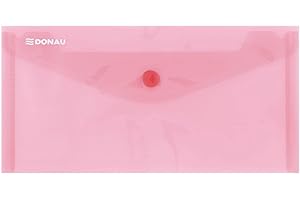 Envelope Wallet DONAU Press Stud PP DL 180 Micron Red/Document Archiving/Type-Envelope/Kind-with Press Stud/Index-N.a. / Material-PP/Colour-Red/Format-DL/Thickness (mm)-180