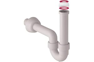 Schläfer 439503 | Sifone Scarico a S per Lavandino Bagno, Cucina e Lavanderia, Tubo dal Diametro 40mm, Attacco Universale 1 1/2" e 1 1/4"