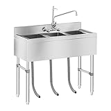 Antisalpique: 10 cm Royal Catering - RCHS-5 - Fregadero industrial con 3 cubetas - 100 x 50 x 97 cm - Envío Gratuito