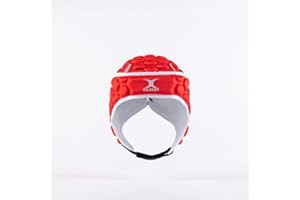 Casque Rugby Gilbert XP 250 rouge (Headguard), tailles senior/junior