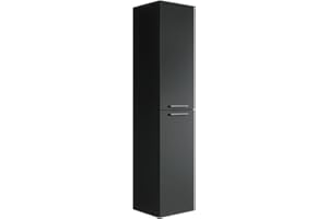 Badplaats B.V. Armoire de Rangement de Venus Hauteur 160cm Noir - Meuble de Rangement Haut Placard Armoire Colonne