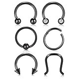 Un pedido incluye 8 piezas de pendientes de hélice, 6 estilos diferentes, color: negro; Experiencia de compra económica y práctica.