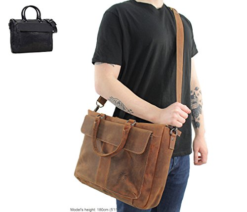 Gusti Leder studio „Porter“ große elegante Laptoptasche 15,4″ Notebooktasche Arbeitstasche Lehrertasche Aktentasche Businesstasche Bürotasche Herrentasche Damentasche Notebooktasche Schwarz 2B17-20-6 - 2