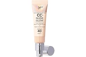 IT Cosmetics Your Skin But Better CC+ Cream Nude Glow, SPF 40, Lightweight Medium Coverage Foundation with 90% Skincare Base & 2% Niacinamide, for Brighter, Hydrated Skin, 32Ml