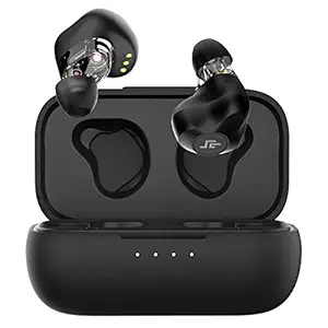 CrossBeats EVOLVE 2020 Dual Dynamic Drivers True Wireless Earbuds, Bluetooth 5.0 in-Ear Earphones Audio CVC Noise Cancellation Built in Mic, Charging Case, 24 Hours Playtime (Black)
