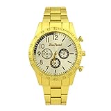 IG Invictus Mode Edelstahl Herren Quarz Uhr Herrenuhr Luxus Lässige Uhr Herrenuhr aus Metall ZYBFLS 17 PEOTAINL Gold Meter Männer Uhren weißen scheiben