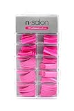 N Salon 100 Coloured Nail Tips - Deep Pink