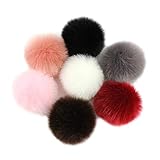 Bommelbälle: aus Kunst-Fell-Material und Kunstfaser, fühlt sich weich und flauschig an, kein Geruch und eine dauerhafte Farbe, geeignet zum Dekorieren von Häkelmützen.