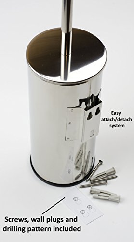 Kapitan WC-Garnitur Wandmontage Toilettenbürste WC-Bürste Klobürsten, V2A 18/10 Edelstahl (AISI 304 18/10), Poliert, Made in EU, 20 Jahre Garantie - 3