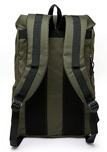 VASCHY Rucksack Laptop Vintage Schulrucksack Jungen L  ssiger Draussen Wandern Rucksack Wasserabweisend Rucksack 15 6 Zoll Laptop -Gr  n