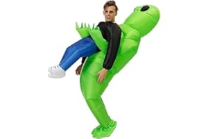 RHESHIN Alien Costume Gonflable Déguisements vert amusant pour Costumes d'Halloween gonflables Fête de cosplay de Noël Super drôle Adulte