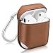 Produktbild Fintie AirPods Schutzhülle - Premium Echtleder Handgefertigt Stoßfeste Schutzhülle Tasche mit Metallschließe für Apple Airpods Aufladen Case, Braun(Echtleder)