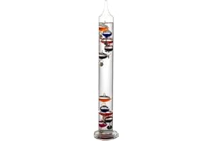 SIGNES GRIMALT Galileo-Thermometerglasröhre 44 cm, für Außen- oder Innenraum, analoge, schwimmende Kugeln