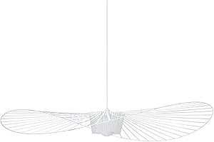 ‎GLZXMQBP Vertigo Lampe 140cm Weiß Retro Pendelleuchten, Modern LED Kronleuchter Wohnzimmer Vintage Hut Kreative für (einstellbare Lichthöhe) in Fiberglas + Polyurethan