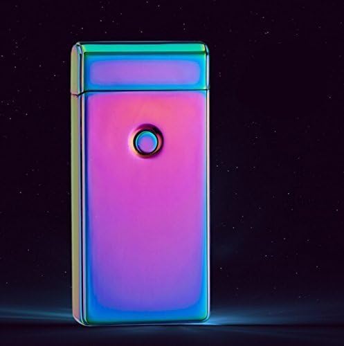 Electronic Windproof Lighter in Innovative Design, Dual Arc, USB Rechargeable. Elegant Gift Box and USB Cable Included (Fantasy Blue)