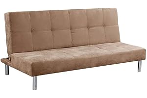 SHIITO | Modelo Levis - Sofá Cama con Apertura Clic-Clac | Donde la Elegancia y la modernidad se encuentran | Diseño Capitoné en Color Piedra | 188 x 88 x 89 cm