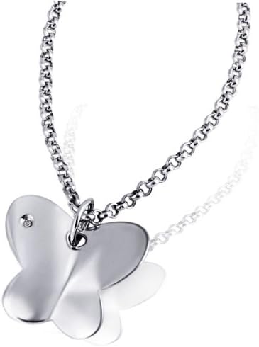 Goldmaid Women's 925 Sterling Silver Necklace Butterfly with one Diamond