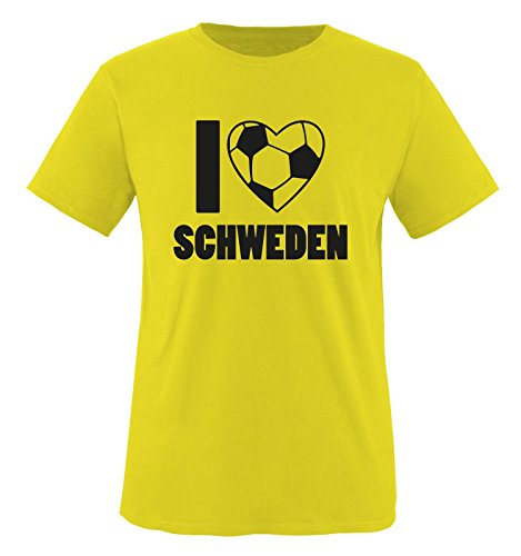 I LOVE SCHWEDEN – Herren T-Shirt – Gelb / Schwarz Gr. XXL