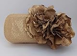 clutch de fiesta metálico con flores en tela (Pieza Única-No hay 2 iguales)