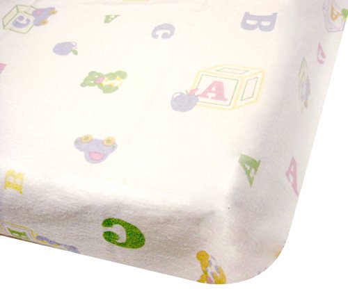 Nursery ABC Bedding Baby Flannelette Flat Sheets Cot / Cot Bed Pack of 2 100% Cotton