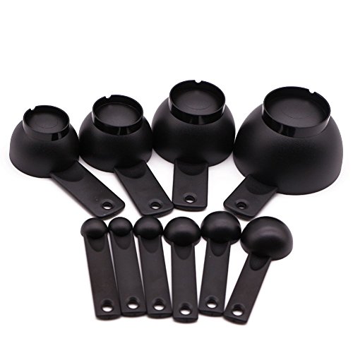 Nardo Visgo® Messlöffel Und Tassen Von 10 Stück Verdickte ABS-Kunststoff Zur Messung Von Trockenen Und Flüssigen Zutaten Schwarz, Wesentlich Für Alle Küchen - 3
