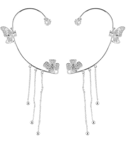 Orecchini Bohemien A Catena Con Farfalla E Doppia Nappa Dorata - Donna - 3