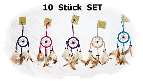 10 x Traumfänger Set. Dreamcatcher 6 cm. Kindergeburtstag gemischte Farben