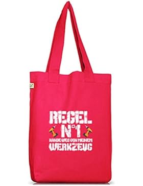 Handwerker Jutebeutel Stoffbeutel Earth Positive mit Hände weg von meinem Werkzeug Motiv