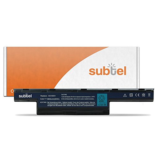 subtel® Akku für Packard Bell EasyNote TV44, TK87, TK85, TK81, TK37, TM80, TM81, TM82, TM85, TM86, TM87, TM94, TE11, TS11, TS44, LV44, LM81, LM85, LM86, LE69 - 8800mAh Ersatzakku AS10D51, AS10D31