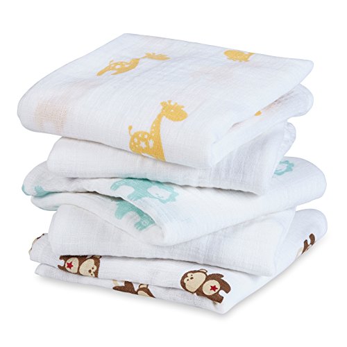aden by aden + anais Musselin Quadrate (Safari Friends, 60 X 60 cm, 5 Stück)