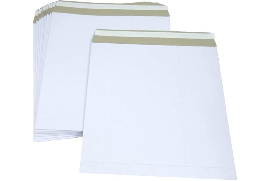 10 x 12 Strong White LP Record Mailers All-Board Envelopes 340x340mm | Peel & Seal Vinyl Record Packaging for Secure Shipping Cardboard Self-Seal Mailing Postal Packets