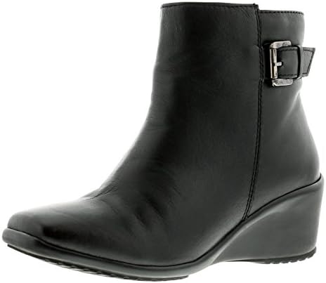 New Ladies/Womens Black Gluv Alliah Leather Wedge Ankle Boots - Black - UK SIZE 8