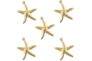 LA BOUTIQUE DE KARINE Lote de 10 abalorios perlas estrella de mar Metal Dore – Patines – Creation