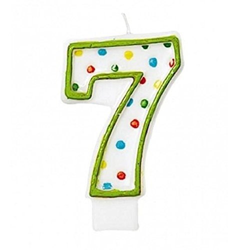 Amscan 9900781 7,5 cm Polka Dot Zahl 7 Geburtstag Kerze