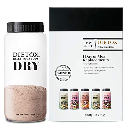 Dietox Dieta Completa Dry Smoothies | Dieta a Base de Batidos de Proteínas Veganos 1 día x 5 batidos
