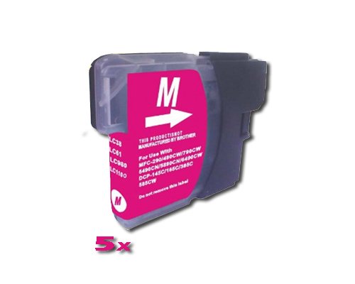 5 Druckerpatronen kompatibel magenta Brother LC980 MFC 5890CN - 2